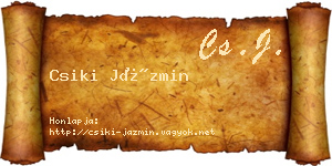Csiki Jázmin névjegykártya