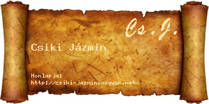 Csiki Jázmin névjegykártya